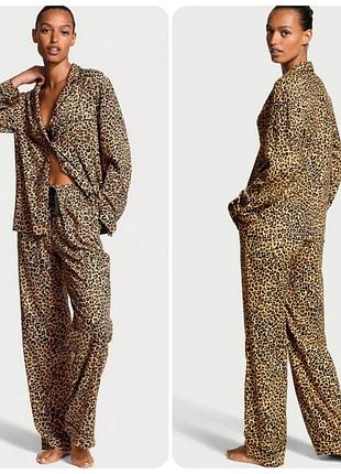 Піжама фланелева леопардова victoria's secret m 38 40