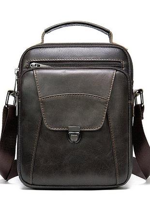 Сумка мужская из плотной кожи 14996 vintage коричневая