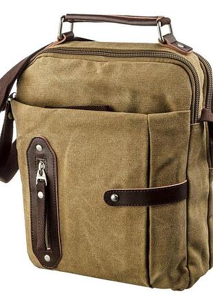 Сумка вертикальна текстильна vintage 20154 хакі