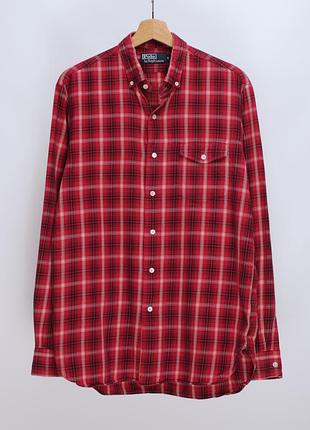 Легка фланева приємна сорочка в клітинку polo ralph lauren vintage