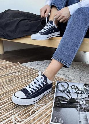 Кеди конверс темно сині кроси