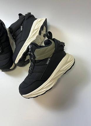 Дутики 236, р.35,36,37, эко-кожа +мех, черный/хаки