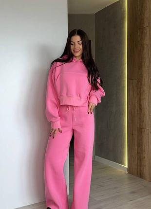 Теплий жіночий брючний прогулянковий костюм