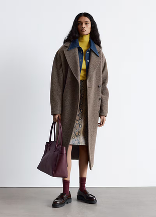 Объемное шерстяное пальто с поясом & other stories 1083959001