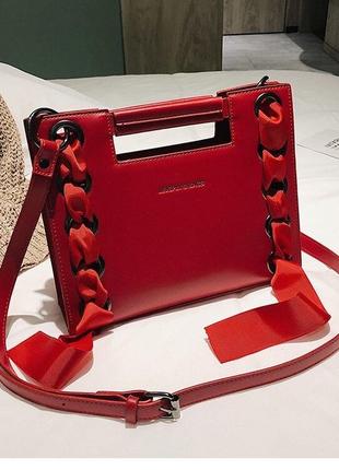 Красная сумочка, сумка на лето, маленькая сумочка1 фото