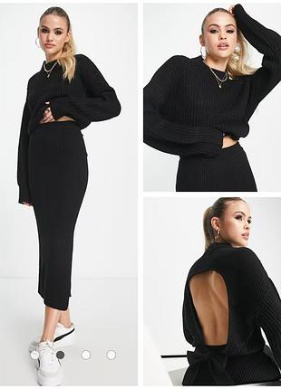 Стильний в'язаний костюм з довгою спідницею від asos.