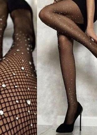 Сексуальные колготы со стразами стразики колготы сетка сеточка