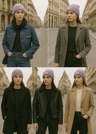 Фирменная стильная брендовая теплая шапка в составе шерсть на маленький объём