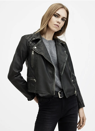 Allsaints cargo distressed leather biker jacket. крутая кожаная косуха с потертостями размер s (36)