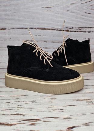 37,39,40,41р демисезонные замшевые утепленные женские ботинки stella 0139-17