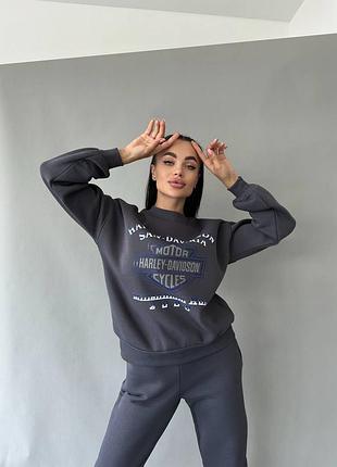 Свитшот с двусторонним принтом harley-davidson с манжетами