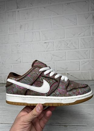Крутые стильные кроссовки  nike sb dunk low pro "paisley brown".