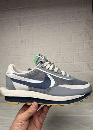 Модные кроссовки nike x sacai x clot ld waffle net orange blaze