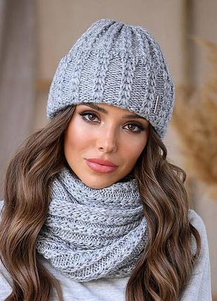 Комплект на флісі шапка і хомут
