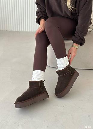 Уггі жіночі зимові натурральна замша на хутрі