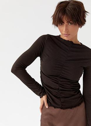 Жіночий лонгслів із хвилеподібною окантовкою