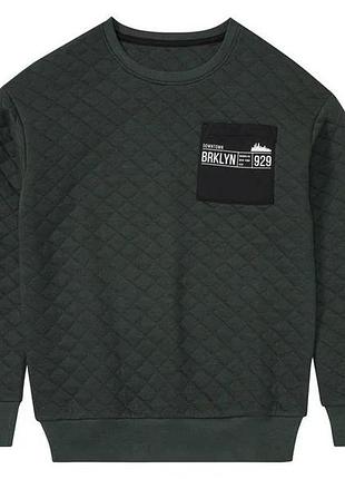 Толстовка черная и зеленая утепленная ромб 146/152 158/164