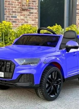 Детский электромобиль на аккумуляторе audi q7 с пультом радиоуправления для детей 3-8 лет синий