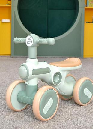 Детский беговел 1.5-3 года joy tl-86-203 колеса 6" пластиковая рама подсветка украинская озвучка зеленый