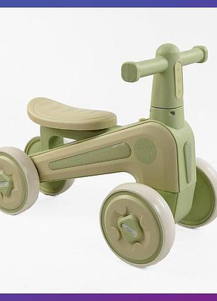 Дитячий біговел 1.5-3 роки joy sl-10025 колеса 6" пластикова рама підсвітка українське озвучування зелений