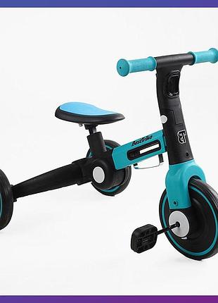 Дитячий триколісний велосипед best trike bs-77552 блакитний
