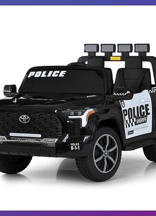 Детский электромобиль на аккумуляторе двухместный toyota tundra m 6192 с пультом р/у для детей 3-8 лет полиция