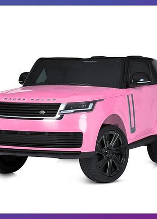 Дитячий електромобіль на акумуляторі джип range rover m 5055 з пультом р/у для дітей 3-8 років рожевий