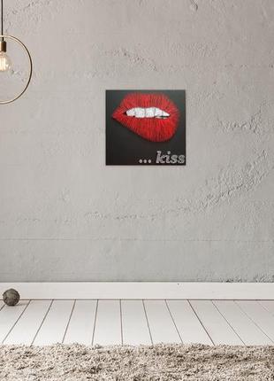 Картина з ниток, string art kiss (стринг арт)9 фото