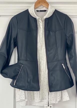 Мега стильний шкіряний піджак/блейзер/куртка zara.