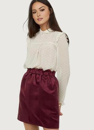 Брендова спідниця під замшу "divided h&amp;m" бордового кольору. розмір uk8/eur36.