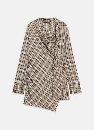 Драпована сорочка в клітинку zara new