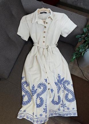 Неймовірно красива льонова сукня з вишивкою!