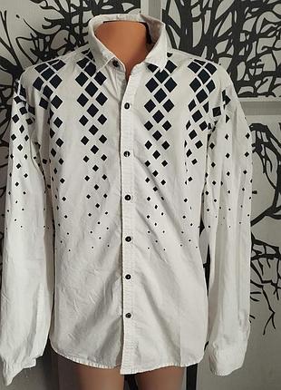 Мужская рубашка в ромбы