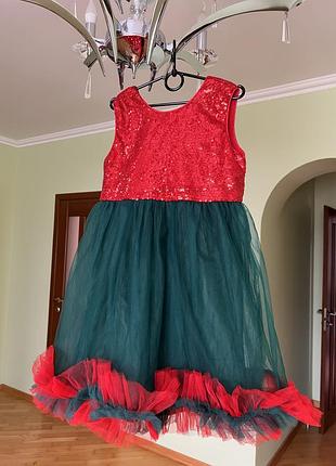 Сукня калина, горобина (новорічне плаття костюм)