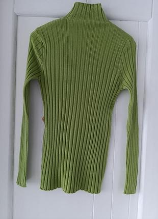 Жіноча водолазка в рубчик фісташковий гольф базова водолазка