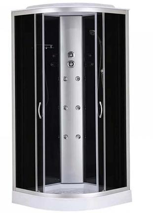 Mixxus strong sbh02-90x90x215-gr satin (в 4 ящ) бокс душ. с гидром. с низ.поддон. серый тон. стекло 4ммм