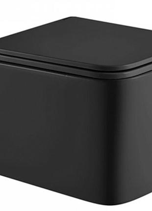 Mixxus premium quadro-0302-r black унитаз подвесной 530x360x365mm, система смыва rimless