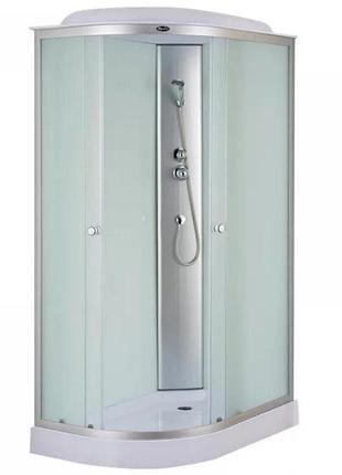 Mixxus wave sb02-120x80x215-r-fb satin (в 3 ящ) бокс душ. без гидром. с низ. поддон. матовое стекло 4мм