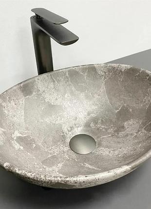 Умивальник (раковина) vbi parma dark grey stone matt накладний