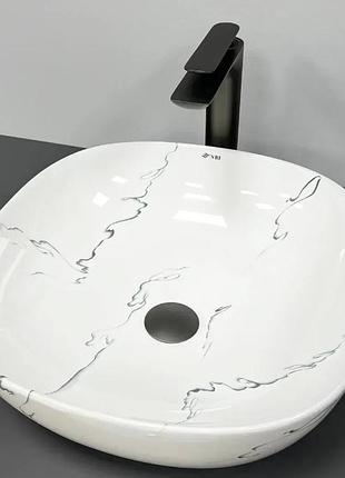 Умывальник (раковина) vbi bergamo s marmo glossy накладной
