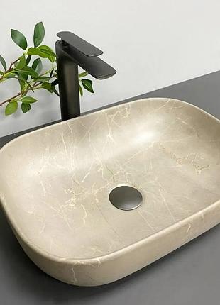 Умывальник vbi vavenna beige stone matt накладной