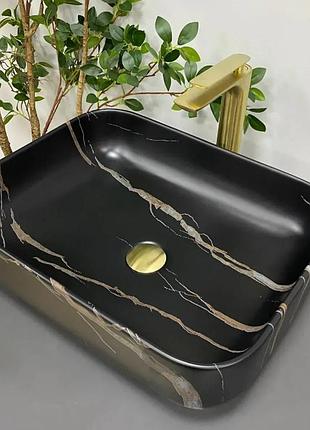 Умывальник vbi palermo black stone matt накладной