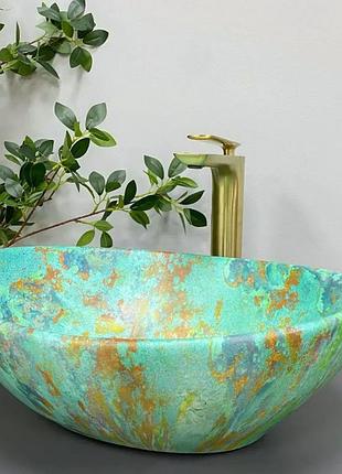 Умывальник (раковина) vbi parma marble green matt накладной