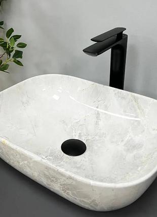 Умывальник (раковина) vbi ravenna light stone glossy накладной
