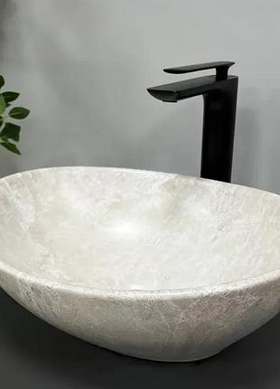 Умывальник vbi parma light stone matt накладной