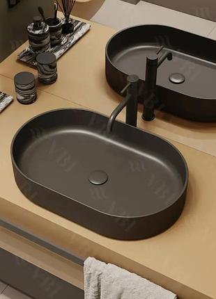 Умывальник vbi verona 60 black matt накладной