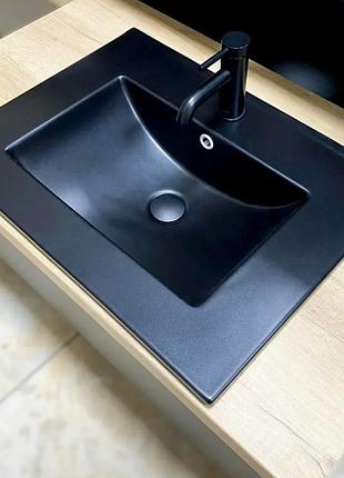 Умывальник (раковина) vbi ferrara 60 black matt врезной