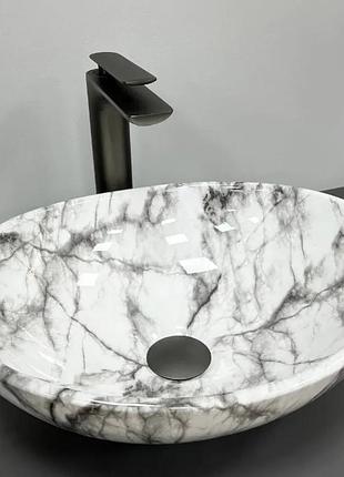 Умывальник (раковина) vbi parma statuario grey veins glossy накладной