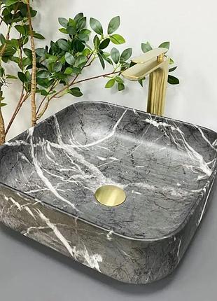Умывальник vbi alghero black onyx matt накладной