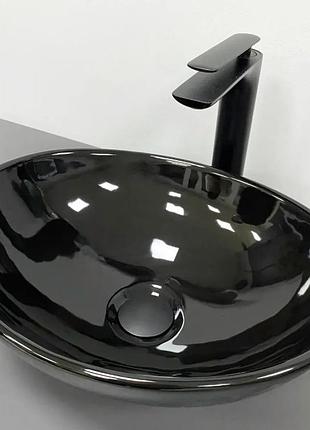 Умывальник (раковина) vbi parma black glossy накладной